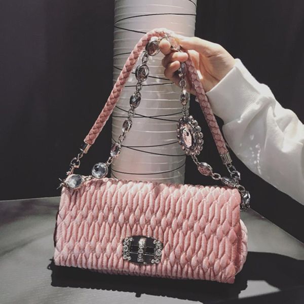

evening bags women silk sequins bag diamond messenger crystal chain handbag crossbody party shoulder