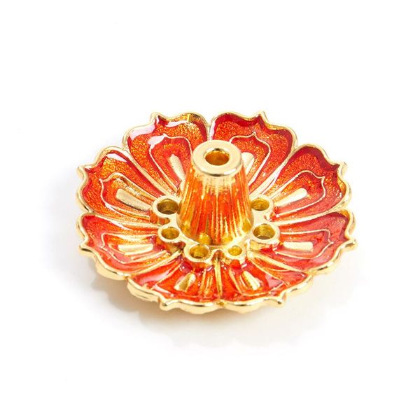 

fragrance lamps alloy incense burner stick holder buddhism lotus line plate sandalwood coil base temples yoga studios home decoration