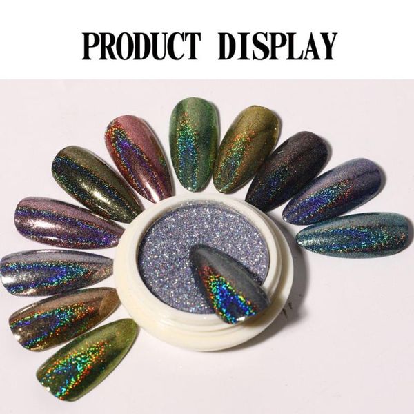 

nail glitter 6pcs/set solid powder sparkly shinning flakes dust titanium plating pigment diy manicuring art decoration, Silver;gold