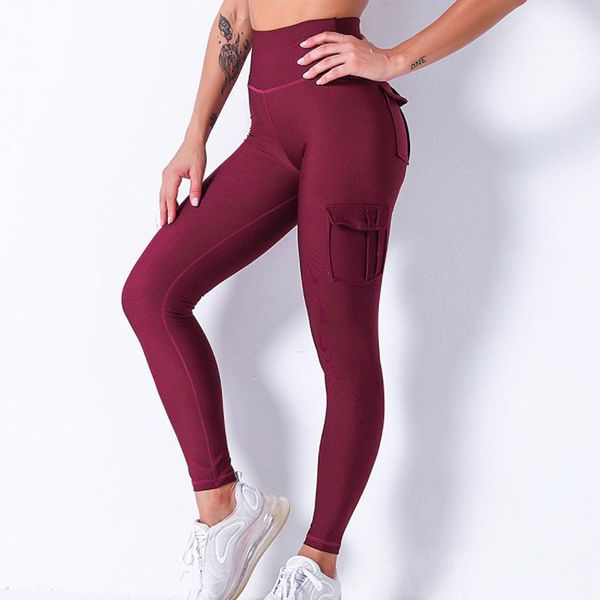 

selling 2021 custom girl solid color high waist elastic force nine points yoga pants outfits, White;red