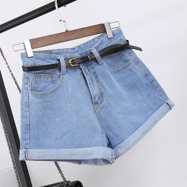 

women's shorts 3 colors 2021 summer women basic casual jeans vintage high waist crimping denim, White;black