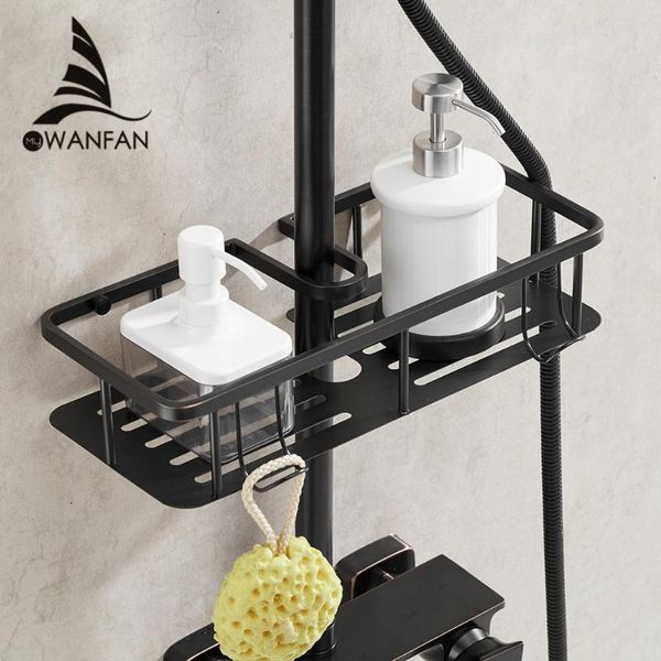 

bathroom shelves for shower stainless steel material with robe hook 2-tier storage basket wall mounted shelf