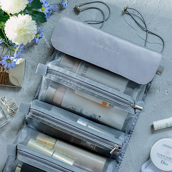 

korean style large-capacity cosmetic bag four-in-one detachable folding portable travel storage toiletry bags & cases