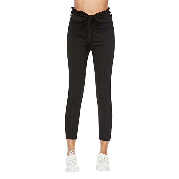 

women's pants & capris autumn casual women solid trousers bodycon elastic slim skinny fashion elegant ladies cotton high wai, Black;white