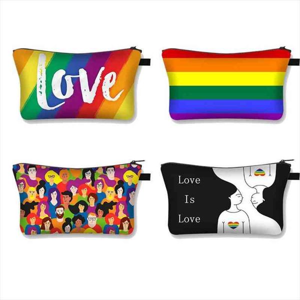 

rainbow cosmetic love wins women bag makeup gay lesbian case ladies fashion pouchs toiletries lgbt organizer bags