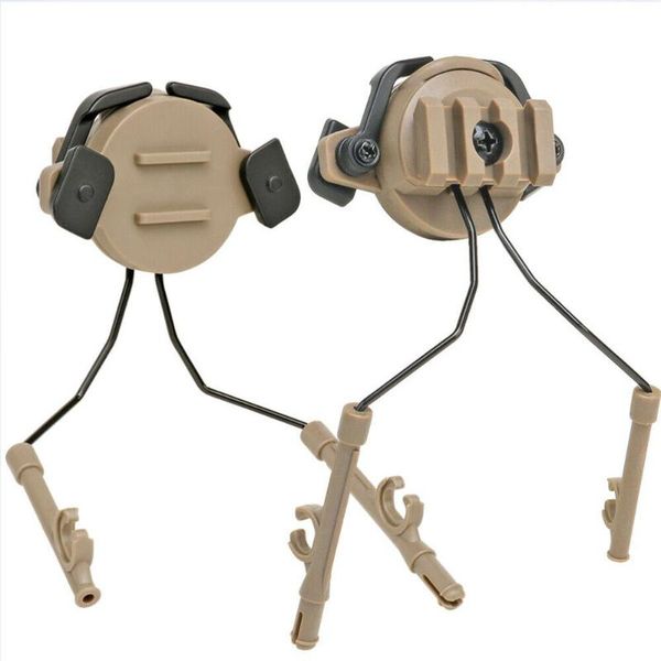 

tactical helmet fast rail mounts headset adapter set holder 360 rotation suspension bracket accessories outdoor hats, Black;white