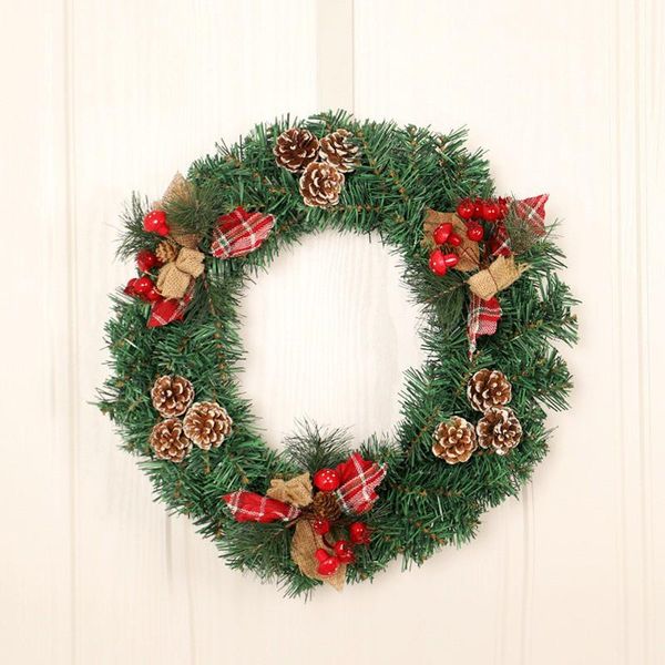 

christmas wreath garland wall hanging door decoration home string lattice cutting pine cone decorative flowers & wreaths