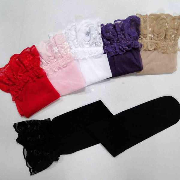 

stockings long multi-color large size high fun lace edge sufficient, Black;white