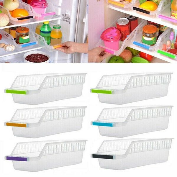 

pcs fridge organizer drawer storage box pull-out case bottles & jars