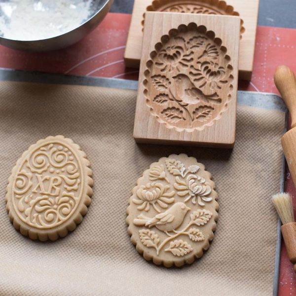 

baking moulds 3d bird fawn hedgehog cookie mold diy wood kitchen sugarcraft dessert silicone for sop cake decor tool