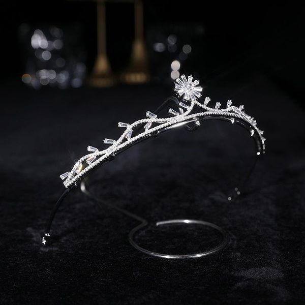 

hair clips & barrettes zircon crown bridal tiara wedding bridesmaid headband accessories hq0072, Golden;silver