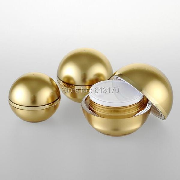 

sample jars cosmetic packing container cream gold acrylic 30pcs 15g,30g,50g empty sphere shape in makeup mini storage bottles &
