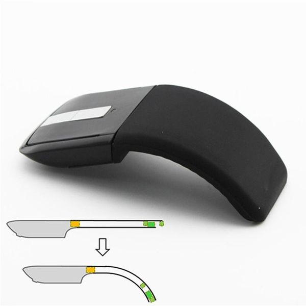 

2.4ghz foldable wireless mouse folding arc touch slim computer gaming mice for surface pc laptop
