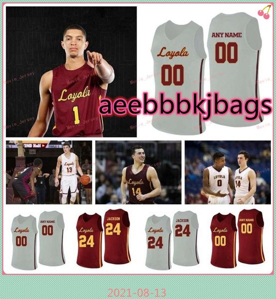 

stitched custom 12 christian negron jersey marquise kennedy 13 clayton custer loyola chicago ramblers college men women youth, Black