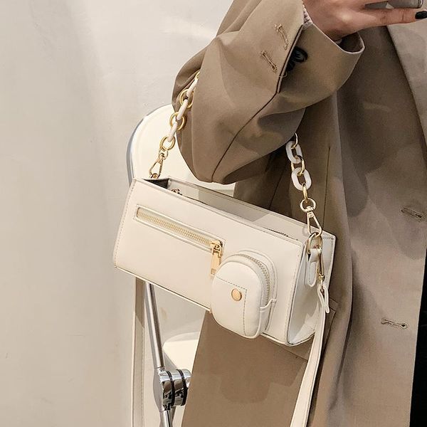 

shoulder bags designer design small pu leather for women 2021 summer simple handbags and purses female travel tote chain