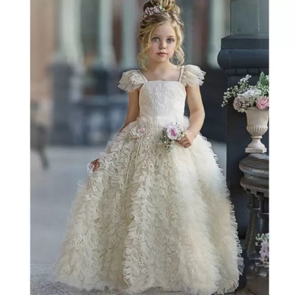 

flower girl dresses 2021 pageant dresses for floor length ruffles kids birthday, White;blue