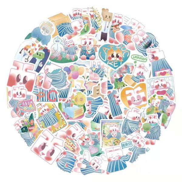 

50 pcs mixed graffiti skateboard stickers unique rabbits animals cartoon for car lapfridge helmet pad bicycle bike motorcycle ps4 book guita