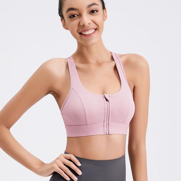 

yoga outfit front zipper sports bra women's high-intensity big-chested beauty back shockproof running fitness vest underwear