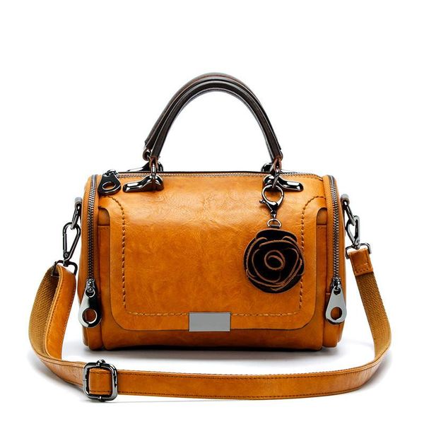 

evening bags women's handbag leather european and american retro single-shoulder bag multifunctional messenger large-capacity female