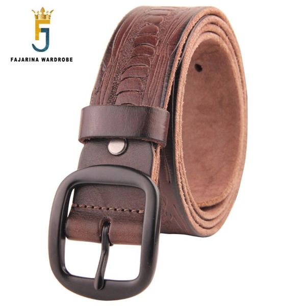 

luxury retro carved genuine leather men's leisure cowhide belts for men belt 38mm width n17fj190, Black;brown