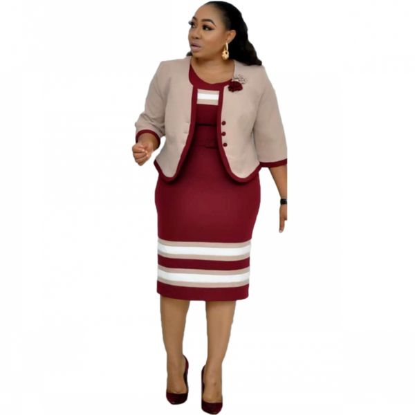 

2xl-6xl plus size african dresses for women 2021 spring autumn elegent fashion style african women polyester midi dress, Black;gray