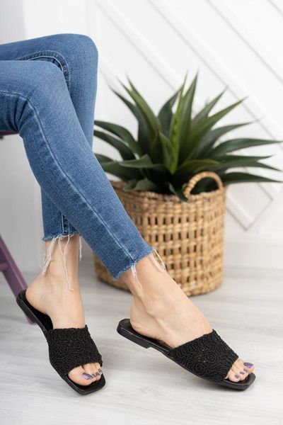 

slippers women ruched md1076-122-0002, Black