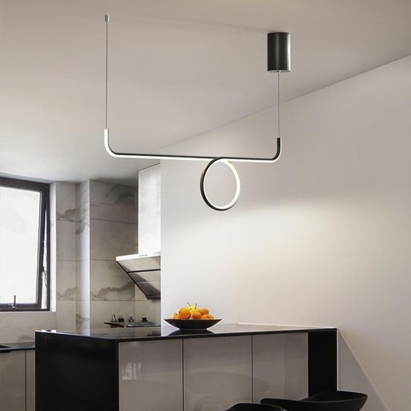 

pendant lamps 2021 modern simple long chandelier corridor kitchen art deco interior lighting home living room ring