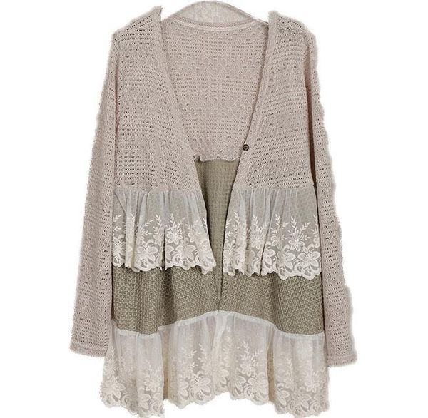 

women's jackets japanese mori girl hippie boho vintage retro harajuku lace ruffle long sleeve forestry jacket tunic women fall coat blo, Black;brown