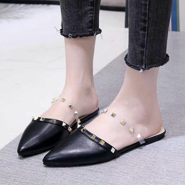 

slippers plus size 35-43 2021 summer women beach flat heels swiming shoes woman older wimen's fashion solid sandals, Black