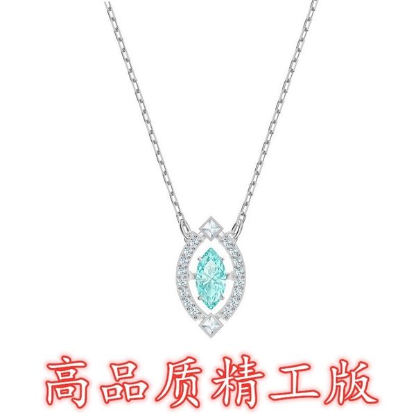 

new product shijia 1:1 beating heart horse eye green necklace, Black