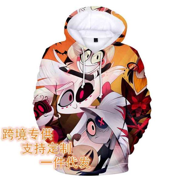 

hell inn hazbin  series 3d casual sweater cosplay animation surroundings, Black