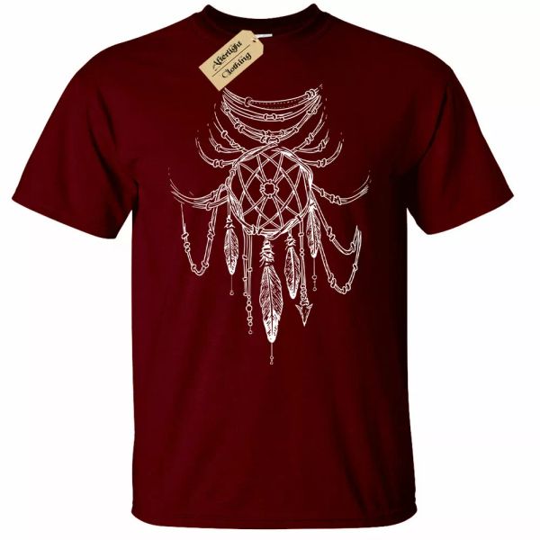 

dreamcatcher t-shirt tribal man, White;black