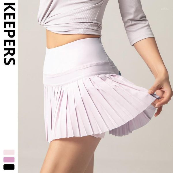 

women 2 in 1 sports fitness shorts summer breathable quick dry outdoor running pleated skirt ladies gym yoga short pants outfit