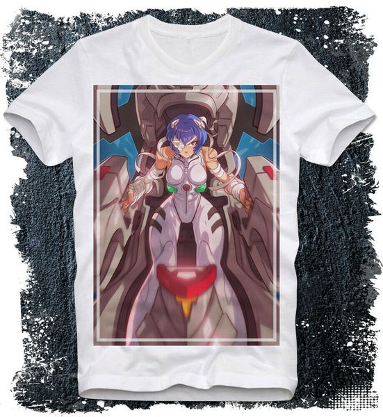 

t-shirt ayanami rei neon genesis girl evangelion shinji eva 00 anime, White;black