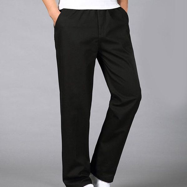 

autumn winter men pants 5xl 6xl waist 130cm plus size fleece thick style 2 colors men's, Black