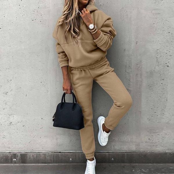 

women's two piece pants casual oversized woman suit o-neck sweatshirts white sweatpants tracksuit pant set