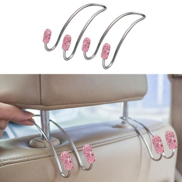 

car organizer 2 pcs seat back organizers universal bling diamond headrest bag hangers strong durable auto storage hooks