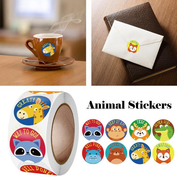 

25# creative stickers cartoon children stamps toys classroom decoration hand account sticky encouraging students sticker gift wrap