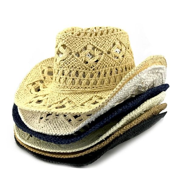 

wide brim hats foldable floppy girls hollow straw hat sun beach women summer uv protect travel cap lady female cowboy, Blue;gray