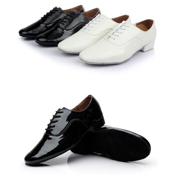 

70% off factory online men's low heel modern dance shoes black white social square indoor wool soles