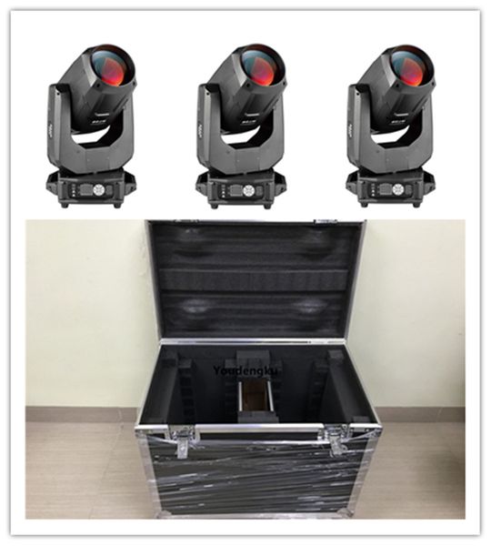 4pcs Hot King Beam Moving Head Light 260W Beam Spot Spot Lavagem de MOVAÇÃO A iluminação com estojo de vôo