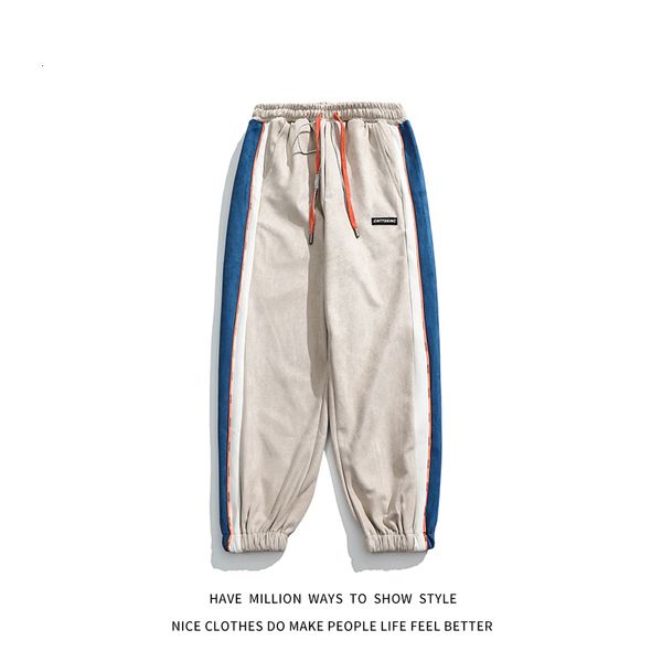 

men's pants suede trousers, embroidered labels for men and women, high street clothes, sportswear, leisure, retro, chic, novelty, Black