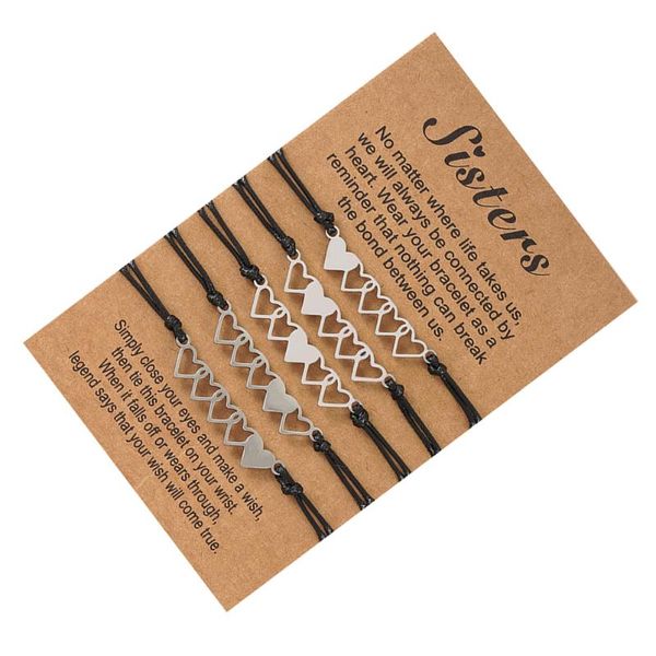 

charm bracelets 5pcs decorative heart shape bracelet weaving jewelry, Golden;silver