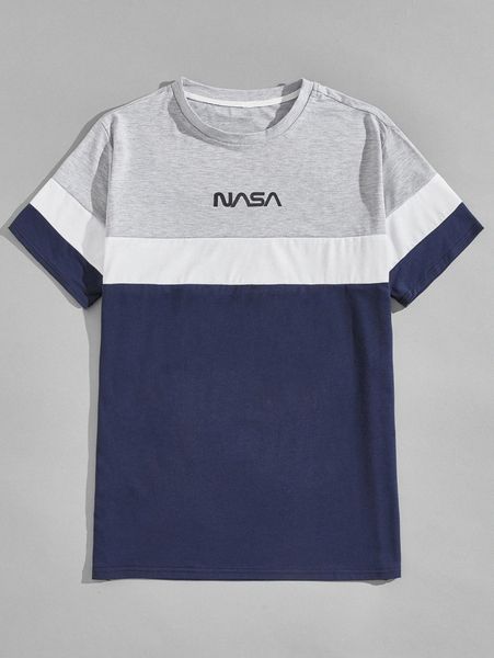 

men colorblock letter graphic tee x2dt#, White;black