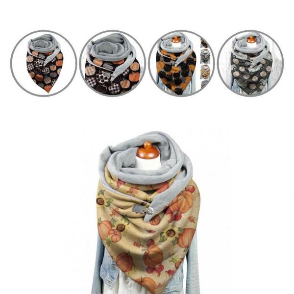 

scarves halloween scarf simple warm pumpkin wear resistant winter shawls all match unisex, Blue;gray