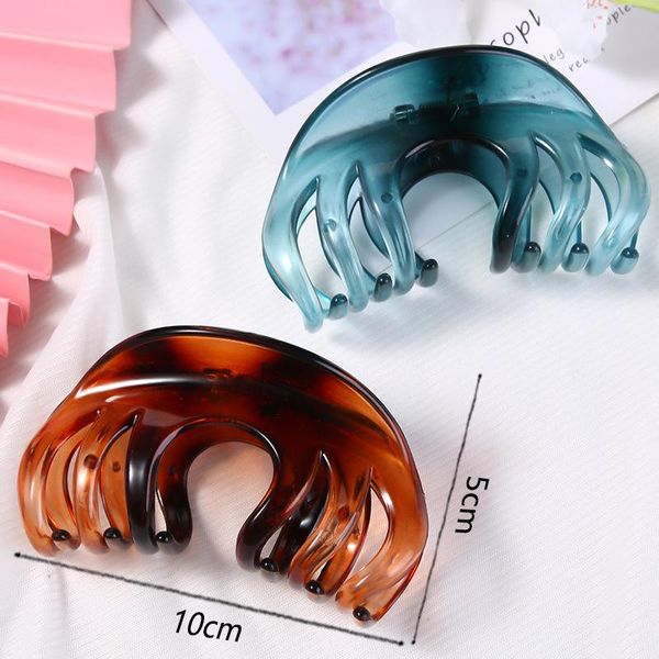 

hair clips & barrettes net red ornament women's changing color korean temperament clip large back of the head horsetail claw amazon, Golden;silver