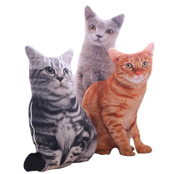 

pillow creative 3d simulation tiger cat stuffed toy doll children's birthday gift fluffy soft plush for kids home