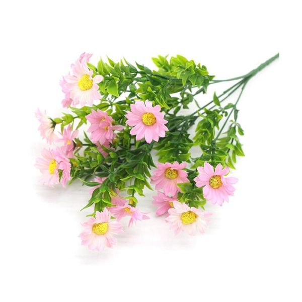 

decorative flowers & wreaths 5 heads daisy artificial bouquet silk fake chrysanthemum plants wedding home decor cloth simulation *