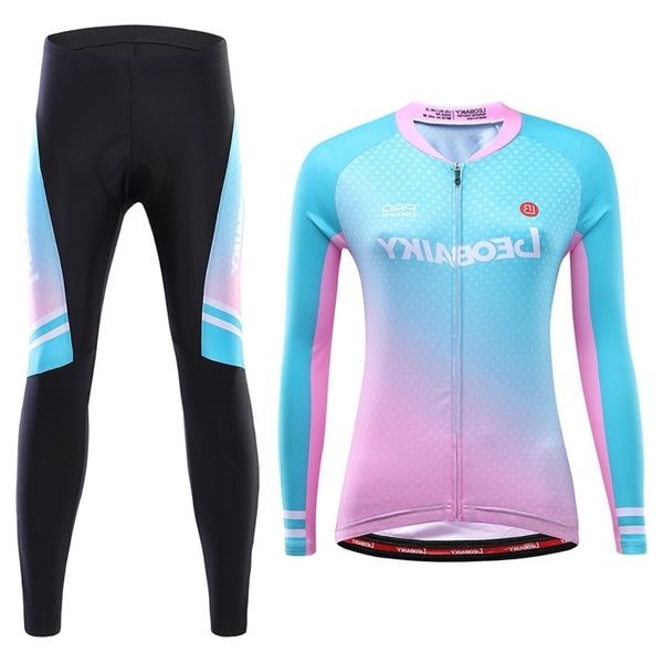 

leobaiky women's mountain bike riding clothes long sleeve suit spring and autumn cycling factory, Black;red
