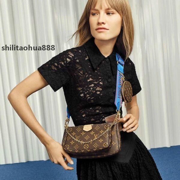 

#100 bag multi pochette purse women bags crossbody 3 pcs set original box date code purses lvlouisvitton yslvutton